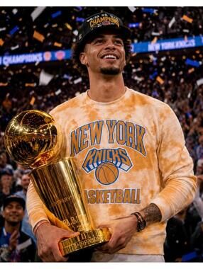 NBA New York Knicks Sweatshirt Mens Size Medium Orange Tie-Dye World Champs NWT